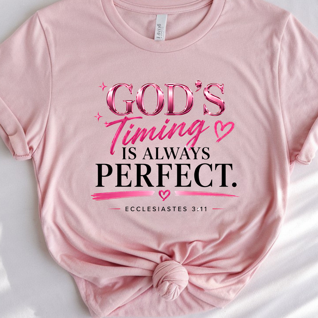 God’s Timing Is Always Perfect | Ecclesiastes 3:11 Faith Design | DTF Transfer, UV Decal