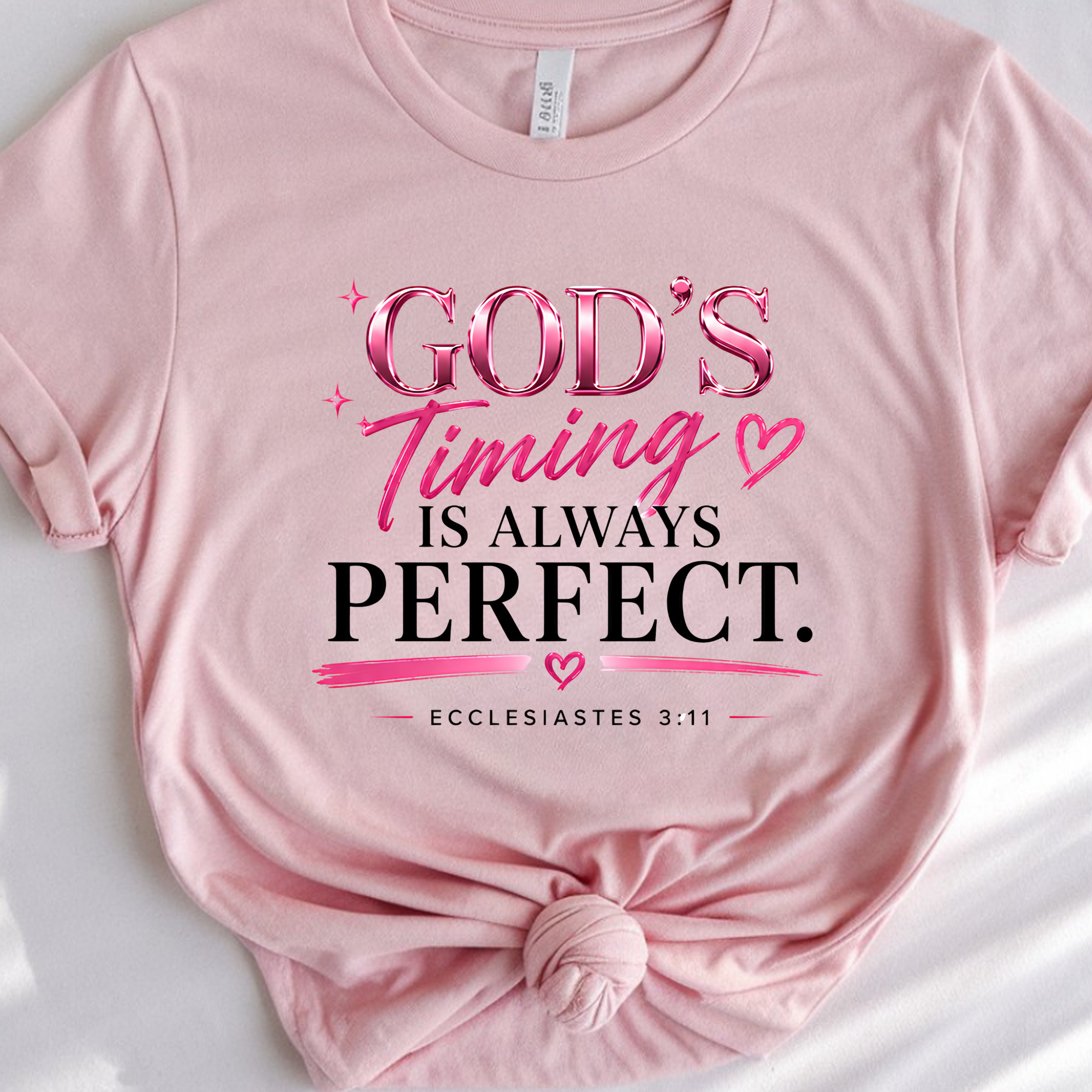 God’s Timing Is Always Perfect | Ecclesiastes 3:11 Faith Design | DTF Transfer, UV Decal