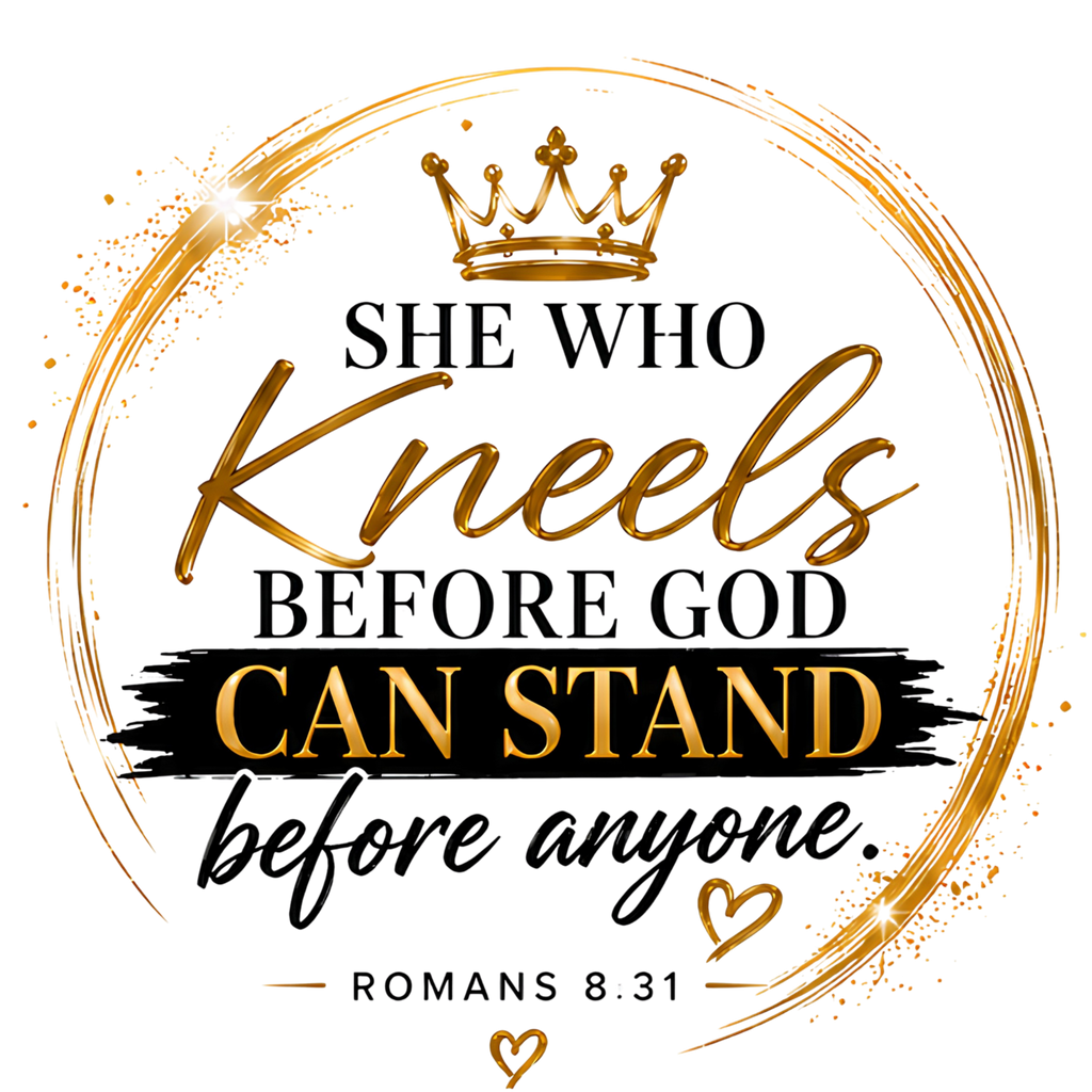 Kneel Before God So You Can Stand Before Anyone | Romans 8:31 Faith Design | DTF Transfer, UV Decal