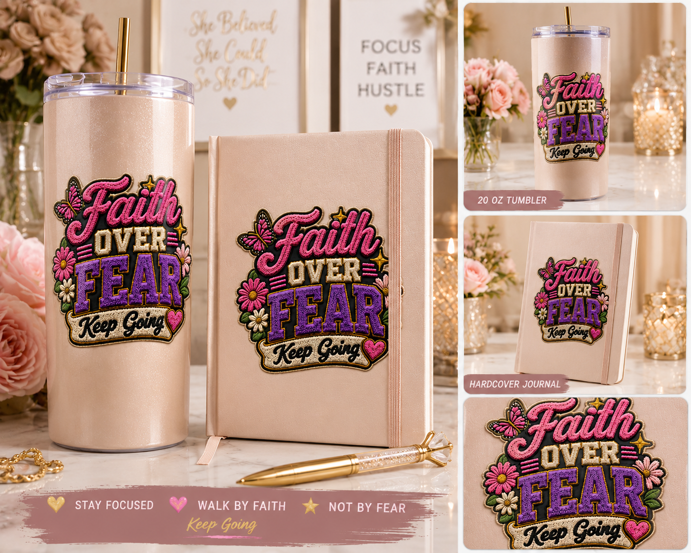 Faith over Fear - Keep Going Faux Patch