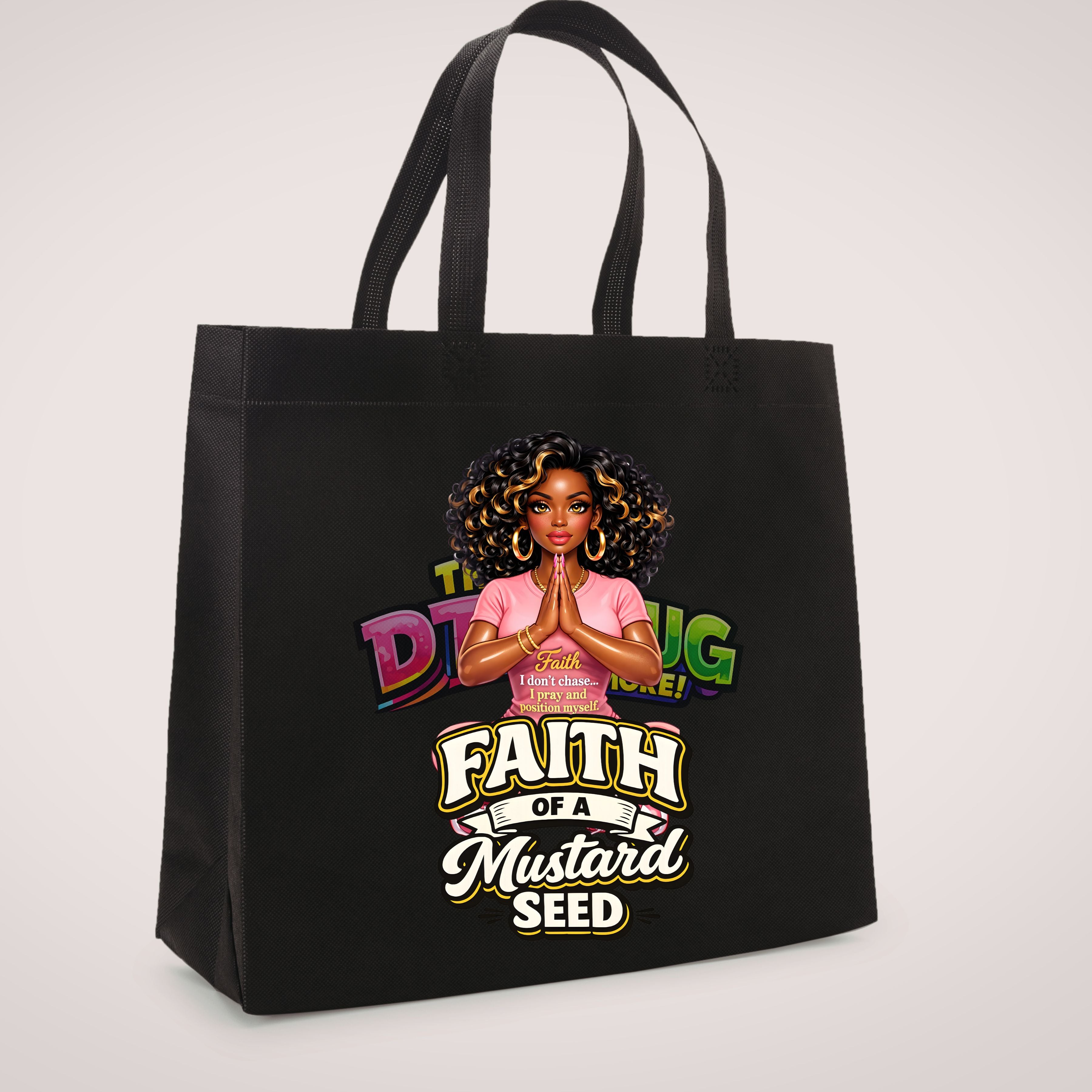 Faith of a Mustard Seed UV/DTF  Christian | Black Woman Prayer Design | Afro Goddess Shirt Design | Faith Quote UV/DTF
