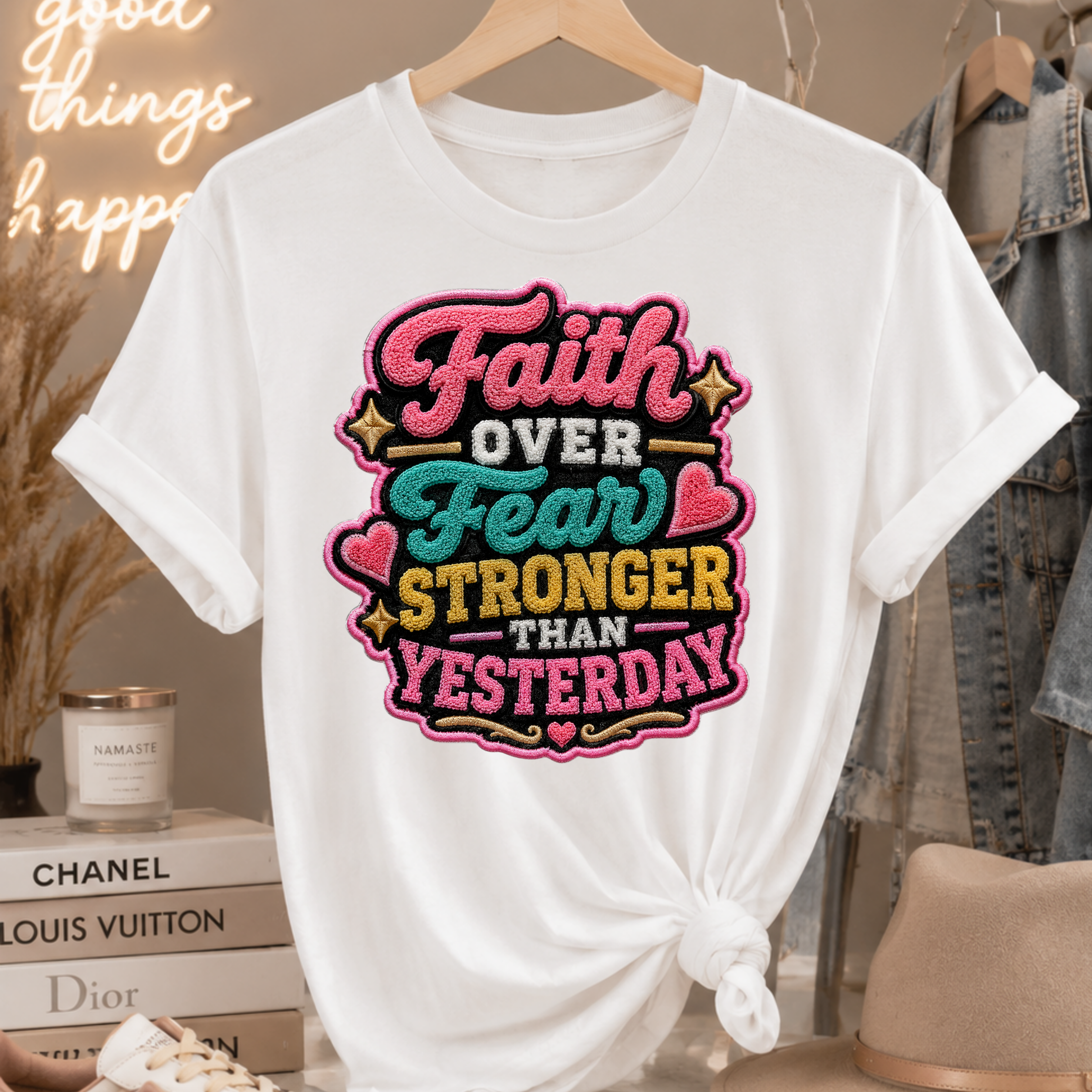 Faith Over Fear - Stronger PNG Faux Patch