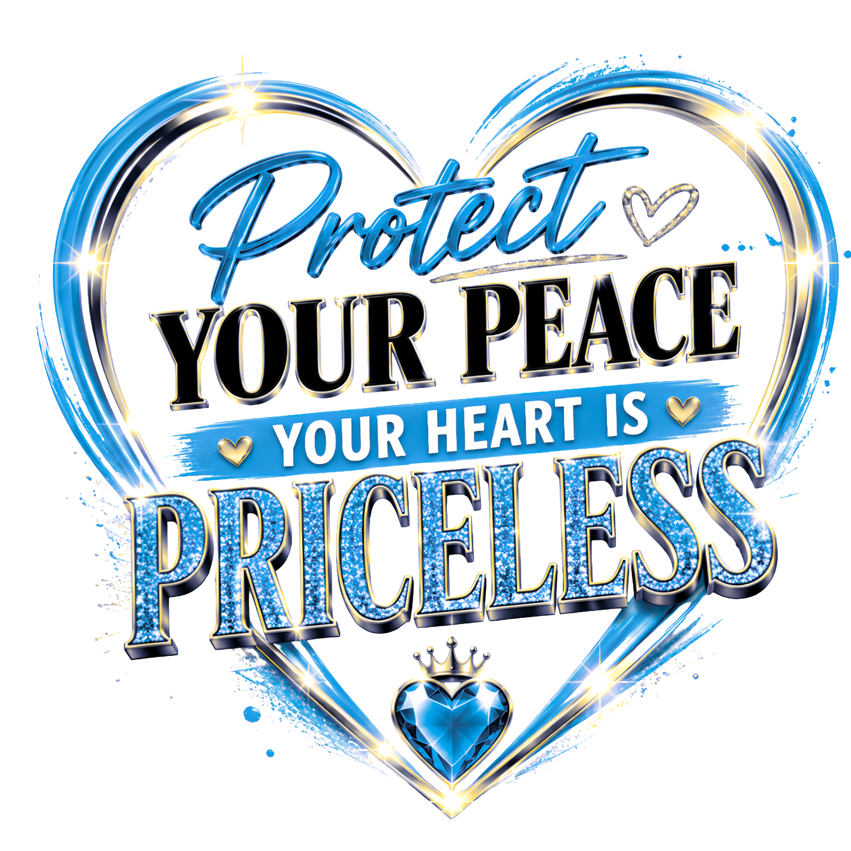 Protect Your Peace – Your Heart Is Priceless | Sublimation, DTF Transfer & T-Shirt (Pink)